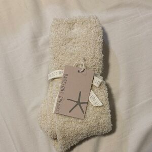 Barefoot Dreams Cream Plush Socks